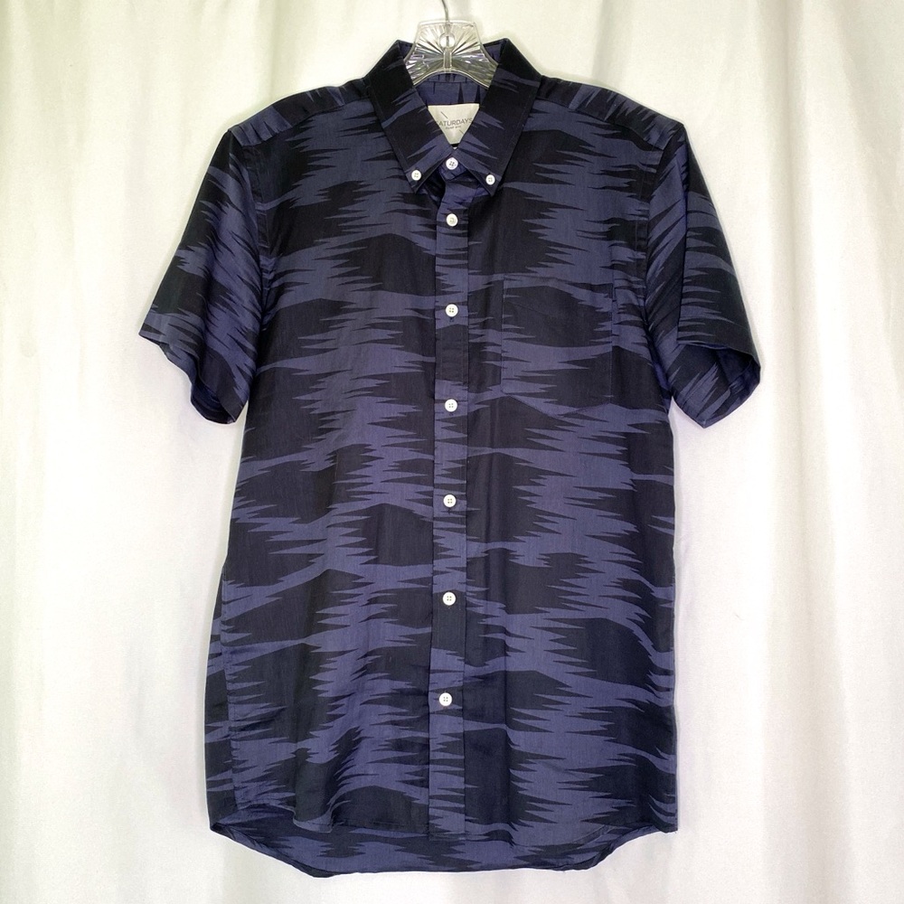 Saturdays Surf NYC Shirt Mens M Esquina Safari Casual Abstract Graphic 90s